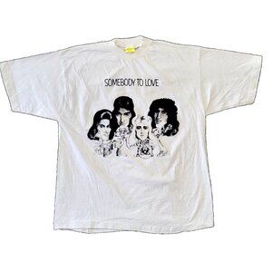 NOS Vintage Rare Queen Band Somebody To Love Caricature XL T-shirt